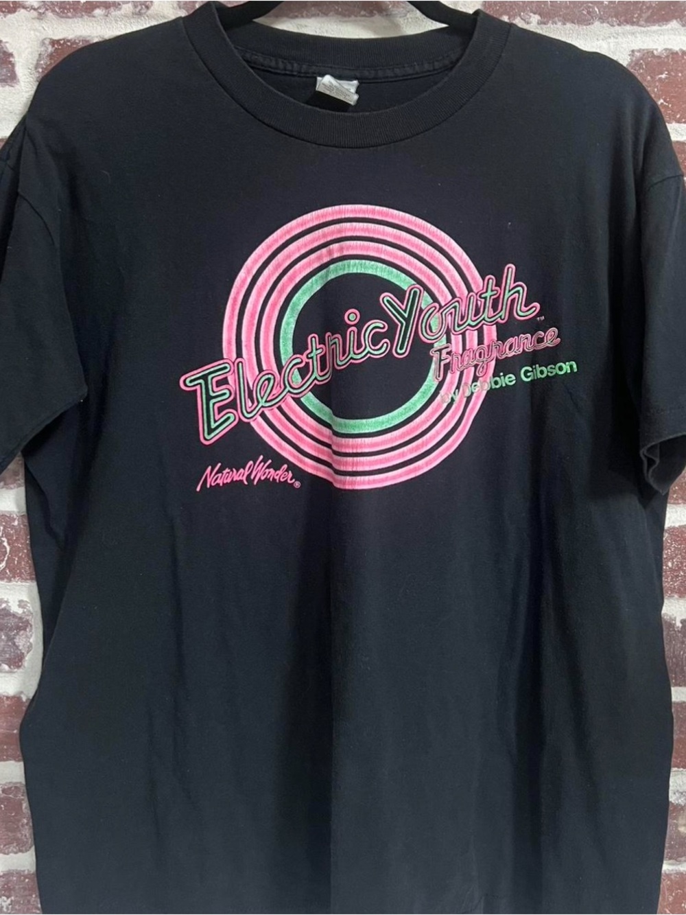 Electric Youth Debbie Gibson 80s Band Tee Graphic Tee Black with Pink & Green
